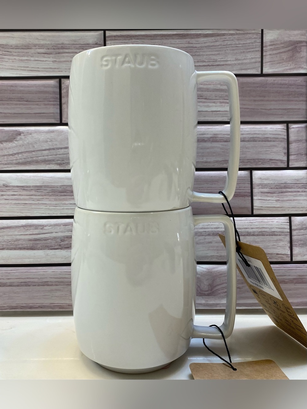 Staub ❤️ (2) Elevate everyday moments Stacking Mugs White NWT